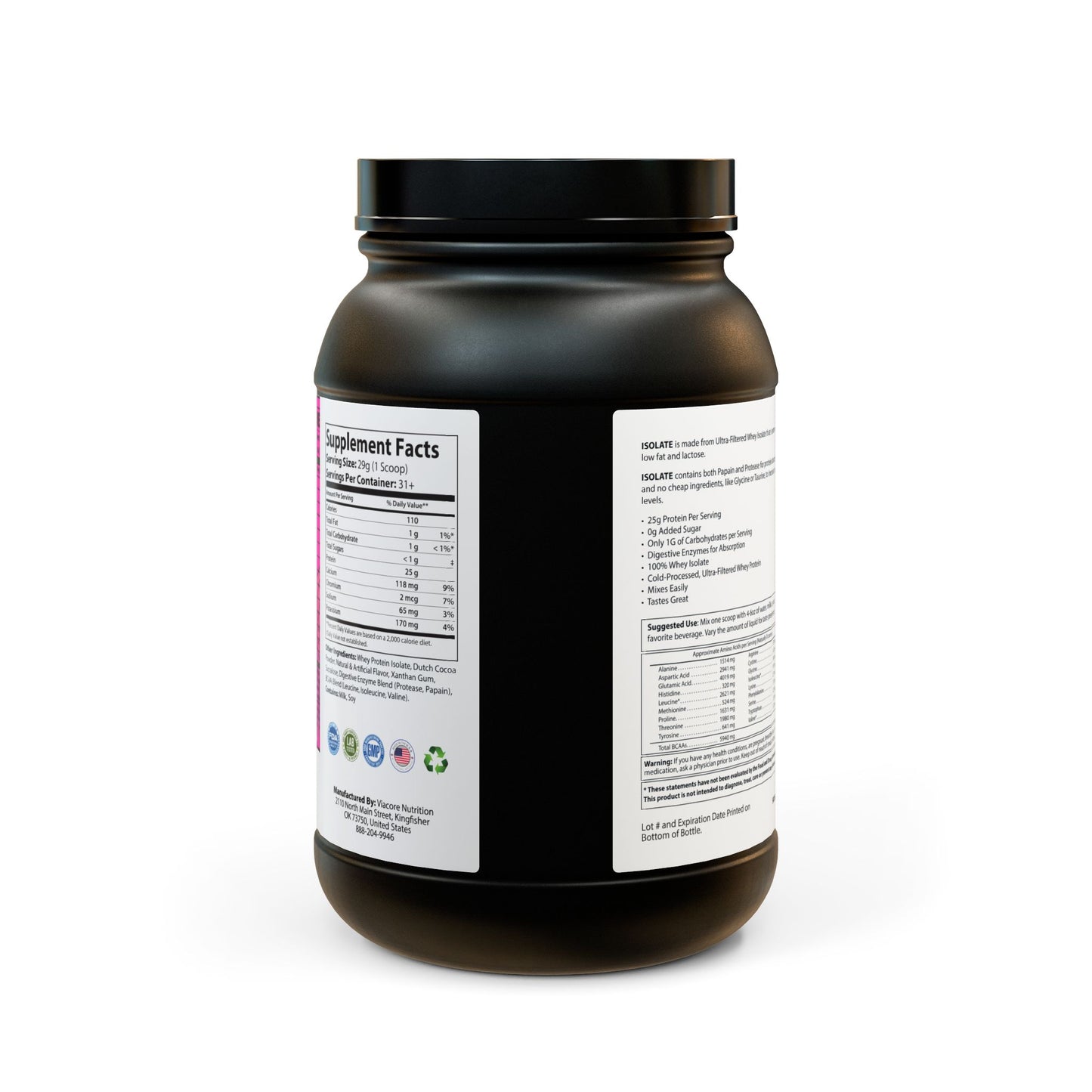 AfroFilipina Chocolate Whey Isolate Protein Supplement (907g, 2lb)