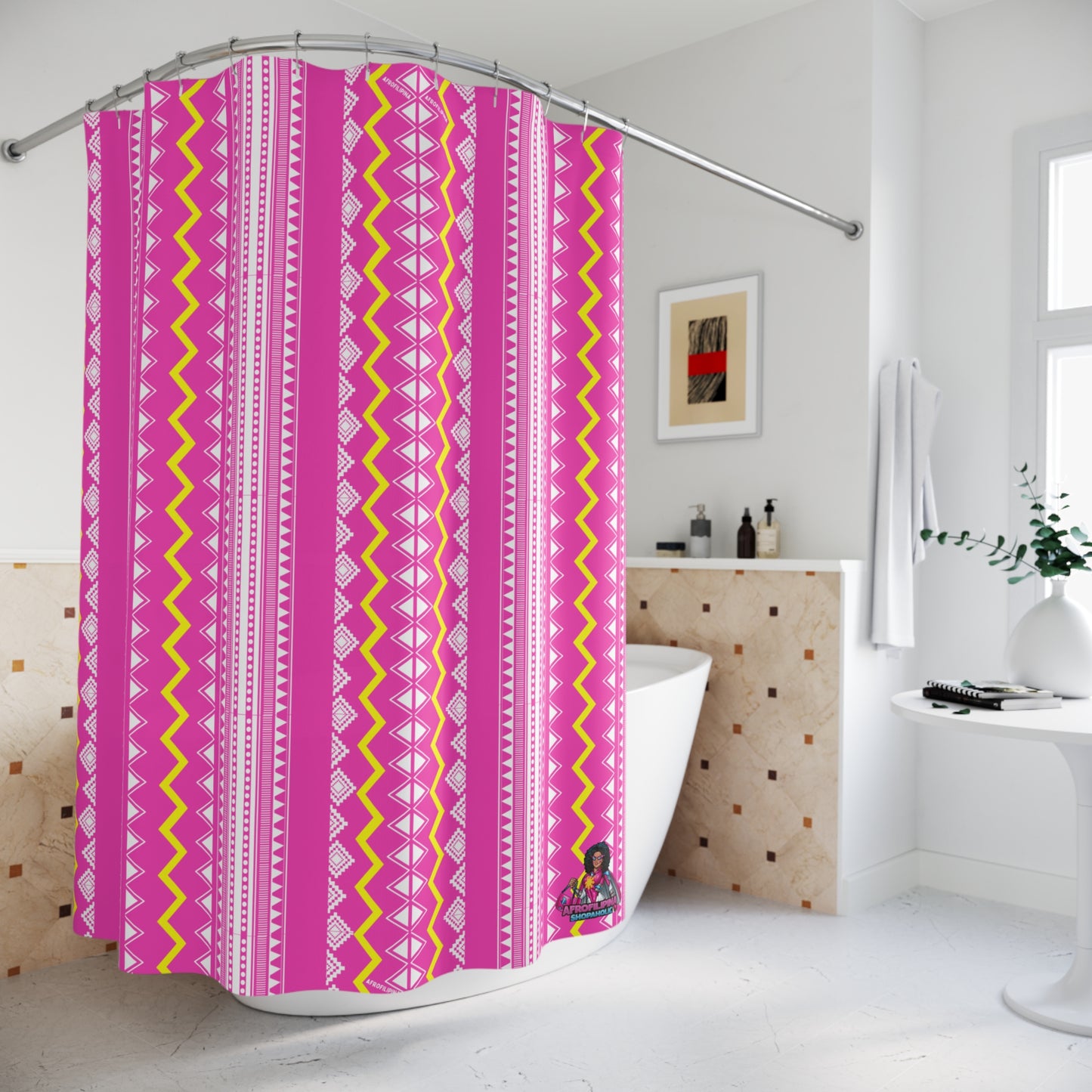 Pink Banig Blast Shower Curtains