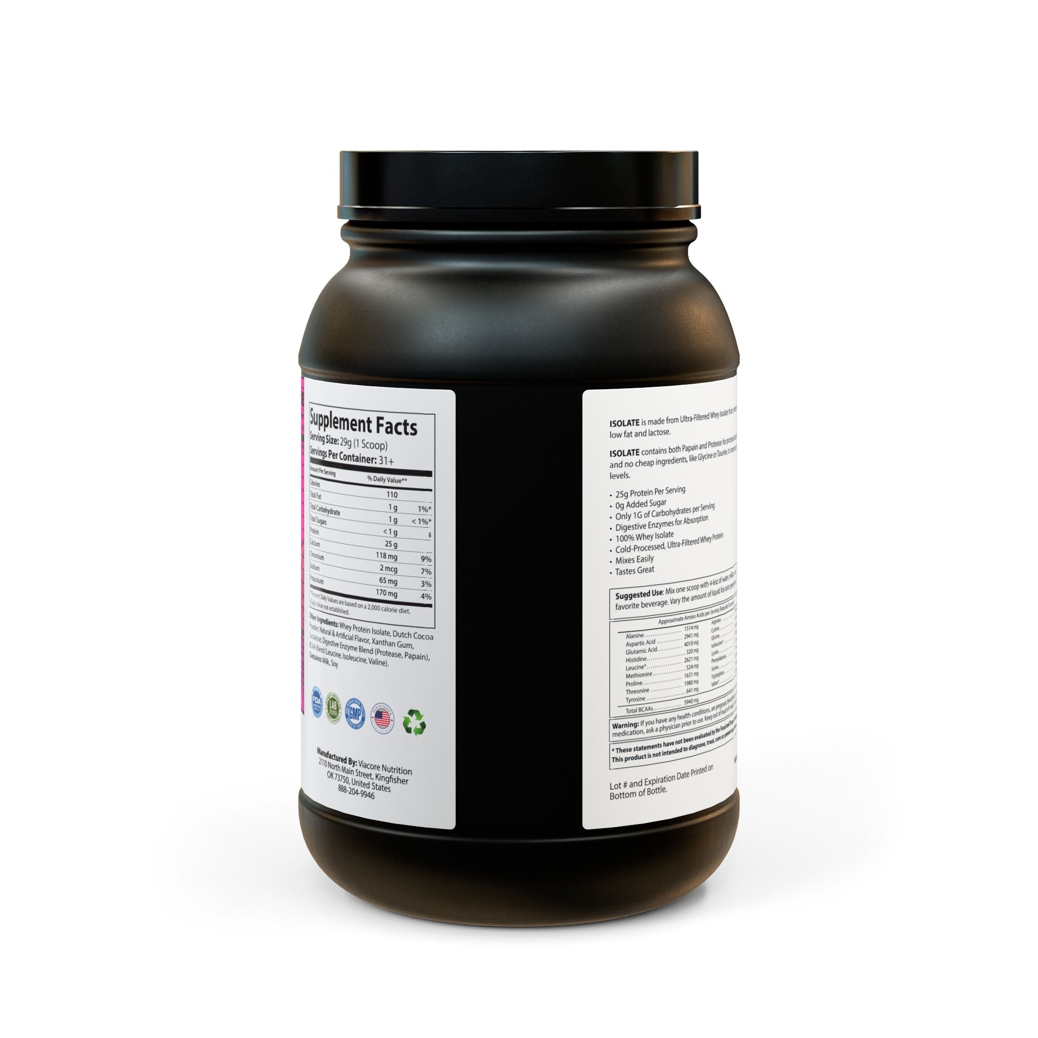 AfroFilipina Chocolate Whey Isolate Protein Supplement (907g, 2lb)