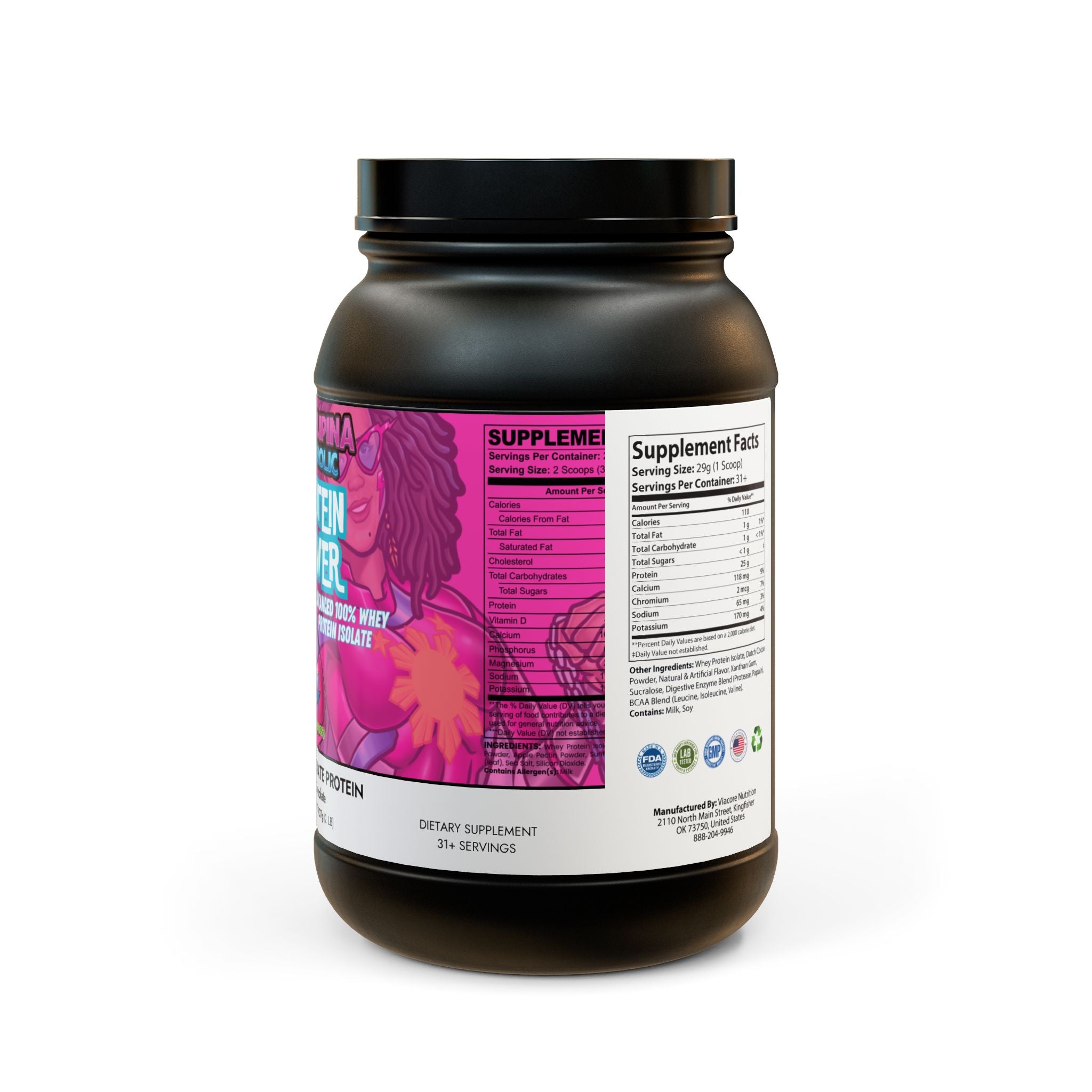 AfroFilipina Chocolate Whey Isolate Protein Supplement (907g, 2lb)