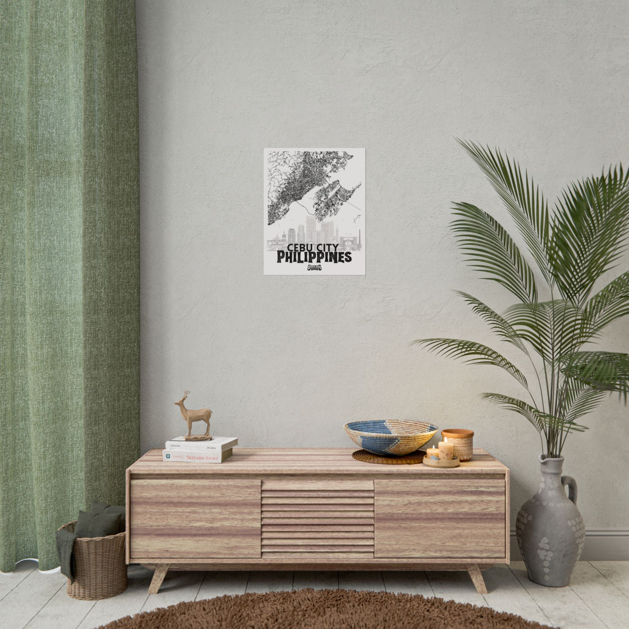 Cebu City Map BW Poster