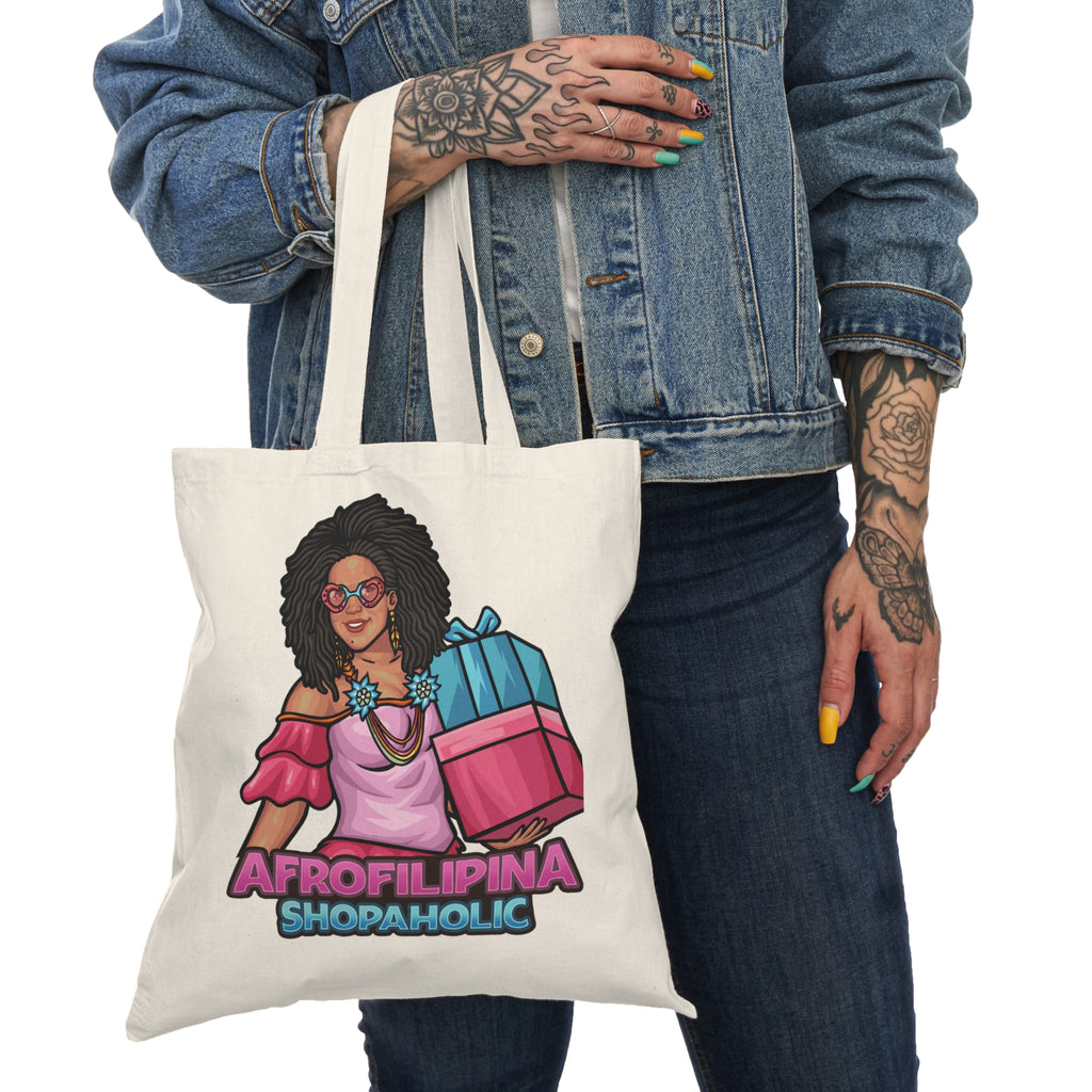 Shopaholic Natural Tote Bag