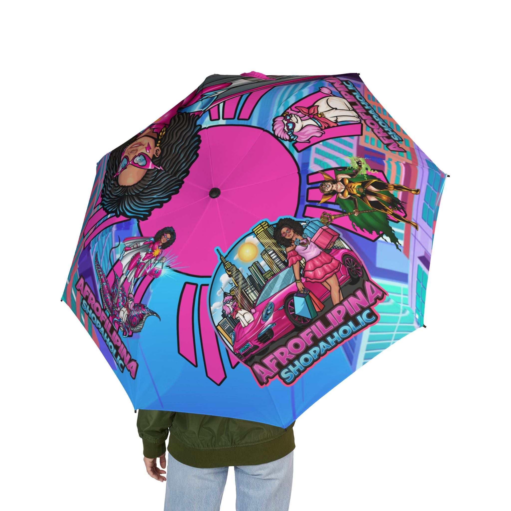 AfroFilipina Semi-Automatic Foldable Umbrella