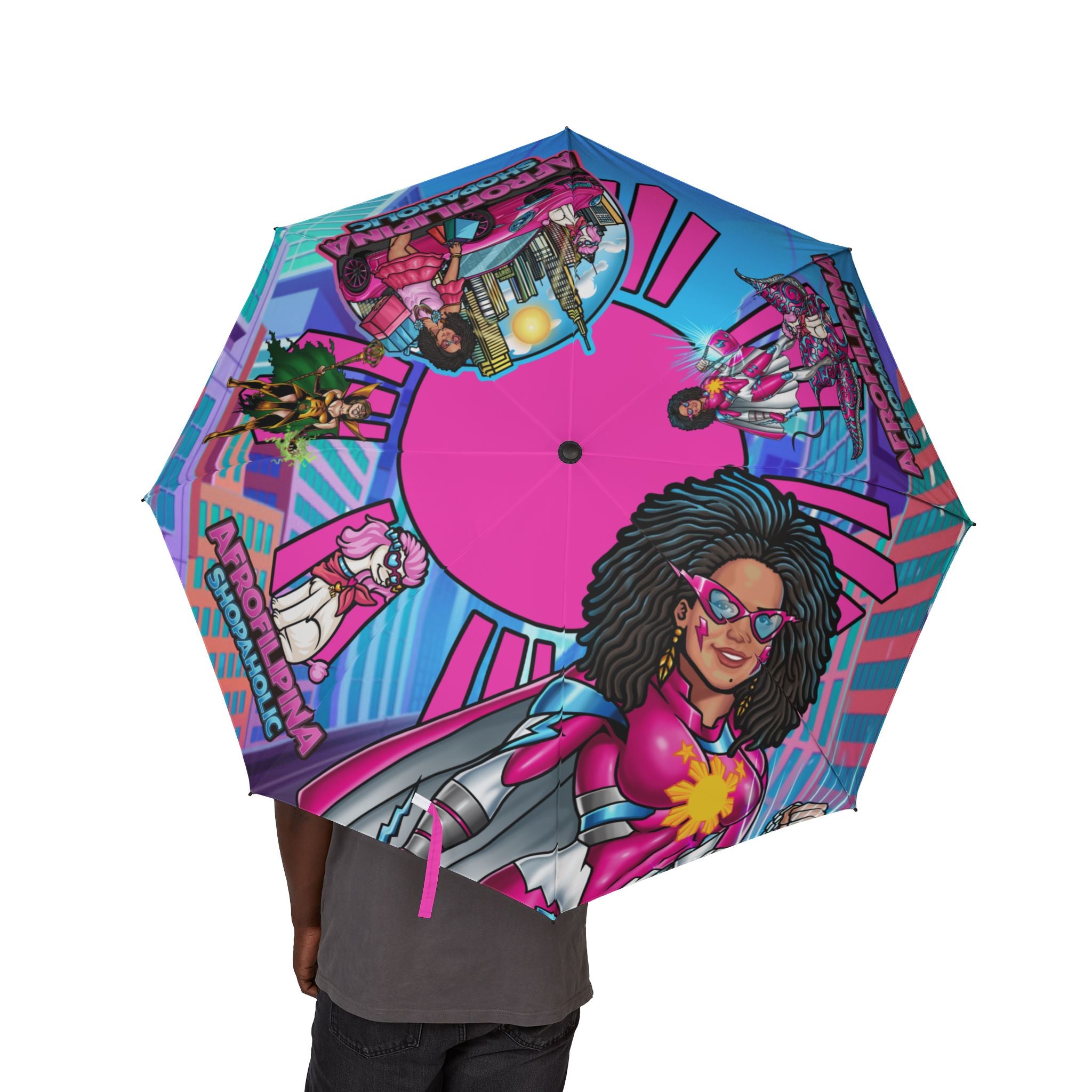 AfroFilipina Semi-Automatic Foldable Umbrella