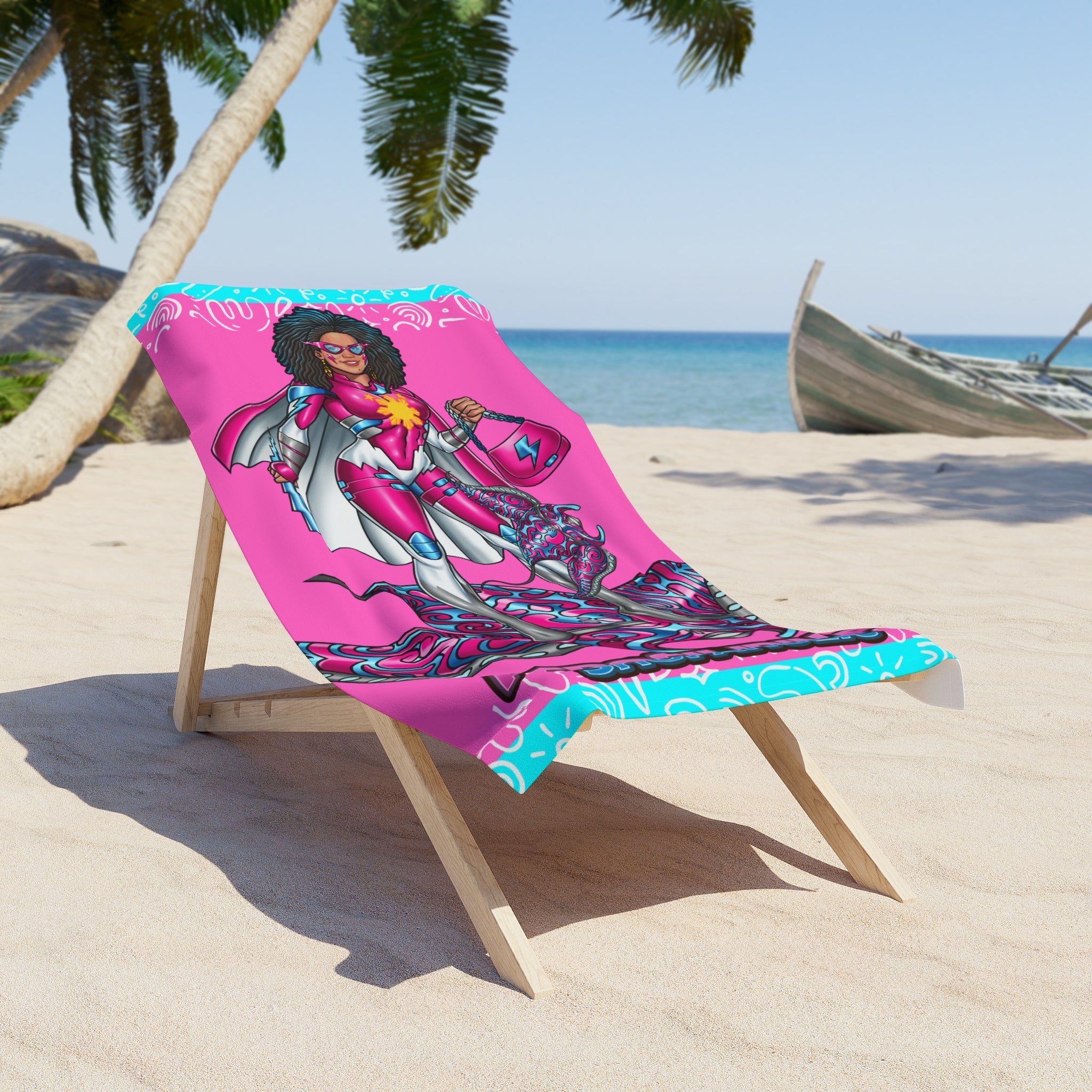 Shopaholic Superhero Beach Towel