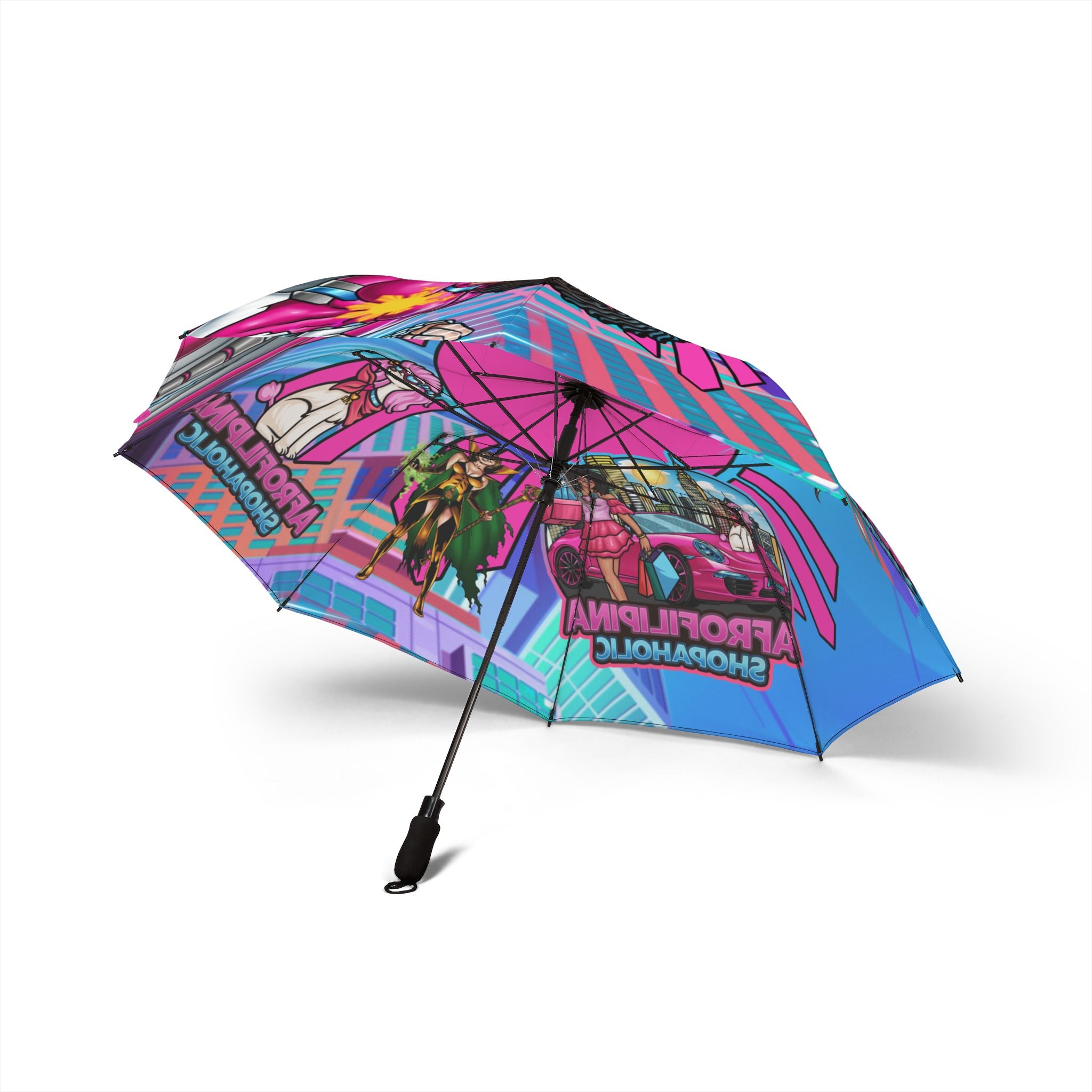 AfroFilipina Semi-Automatic Foldable Umbrella