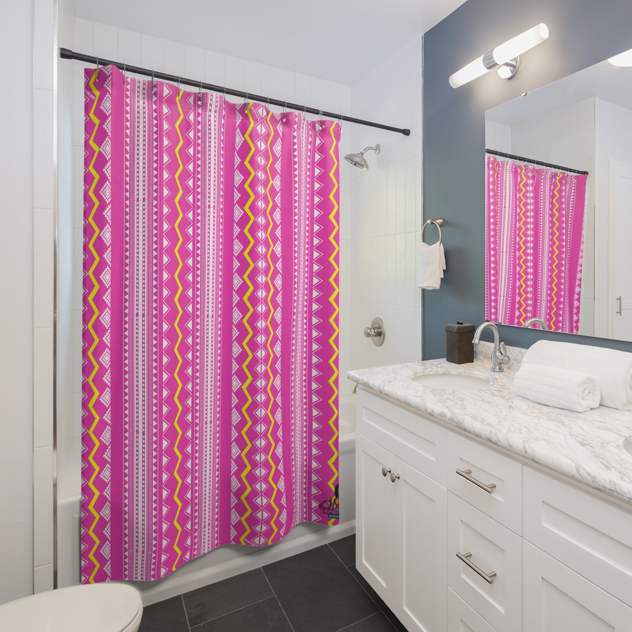 Pink Banig Blast Shower Curtains