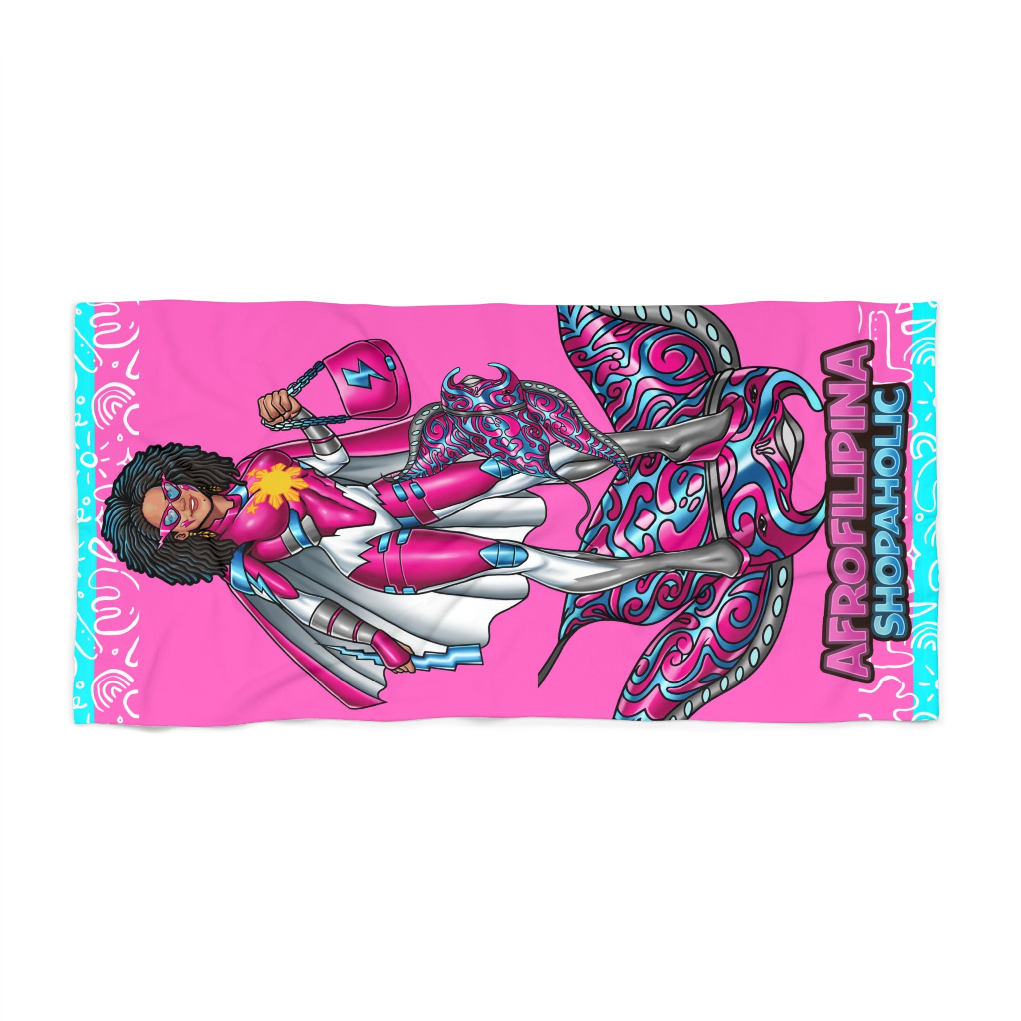 Shopaholic Superhero Beach Towel