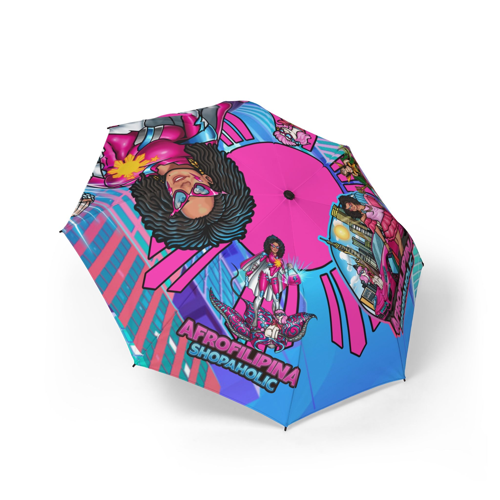 AfroFilipina Semi-Automatic Foldable Umbrella
