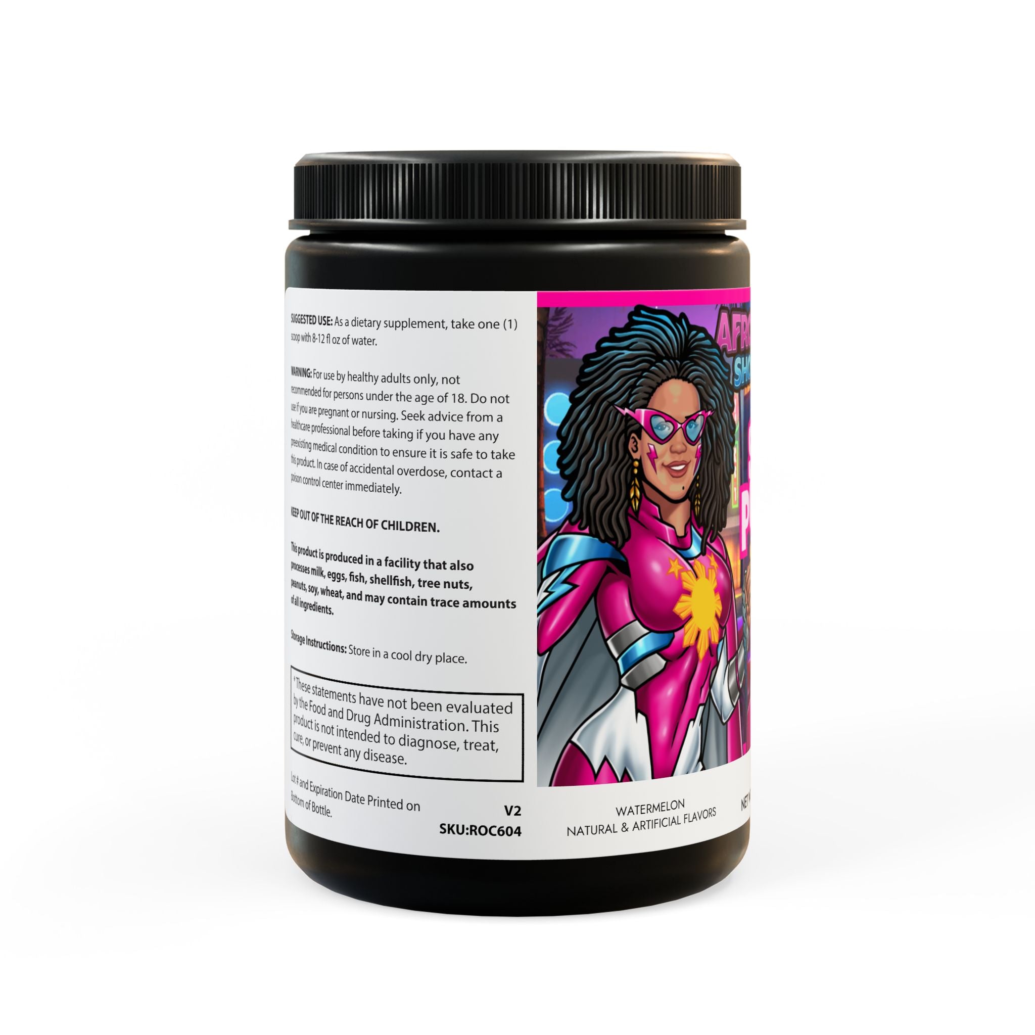 AfroFilipina SuperPowder BCAA Supplement, Watermelon (325g, 11.46oz, 45 servings)
